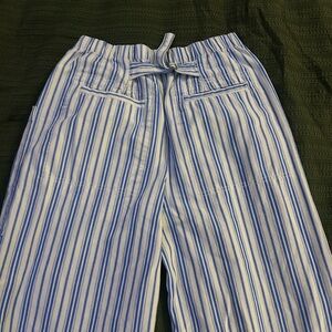 BDG Blue and White Striped Straight Leg Pants
